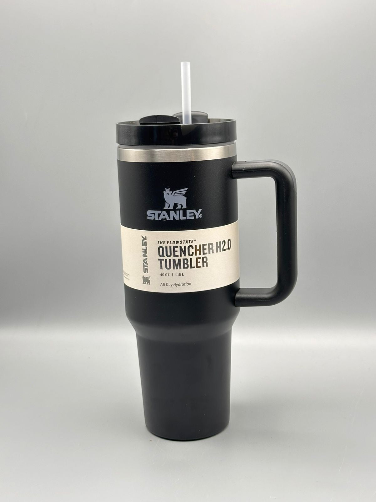Stanley Quencher H2.0 Tumbler – 40oz Insulated Black Travel Mug with Handle