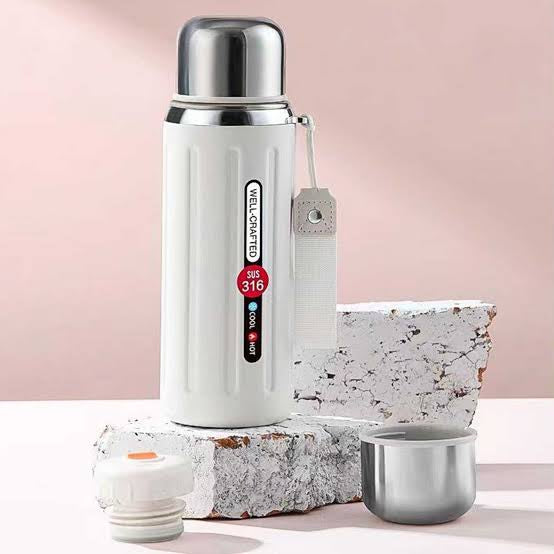 Premium Stainless Steel Vacuum Insulated Thermos Bottle – Hot & Cold Flask with Handle