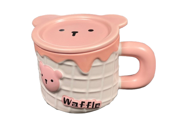 Ceramic Waffle Mug - Ultimate Breakfast & Dessert Bowl for Cereal, Ice Cream, Coffee (14oz)