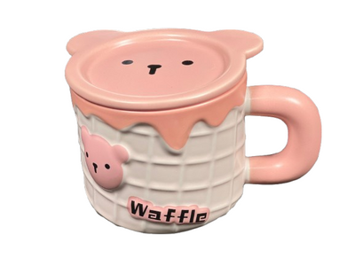 Ceramic Waffle Mug - Ultimate Breakfast & Dessert Bowl for Cereal, Ice Cream, Coffee (14oz)