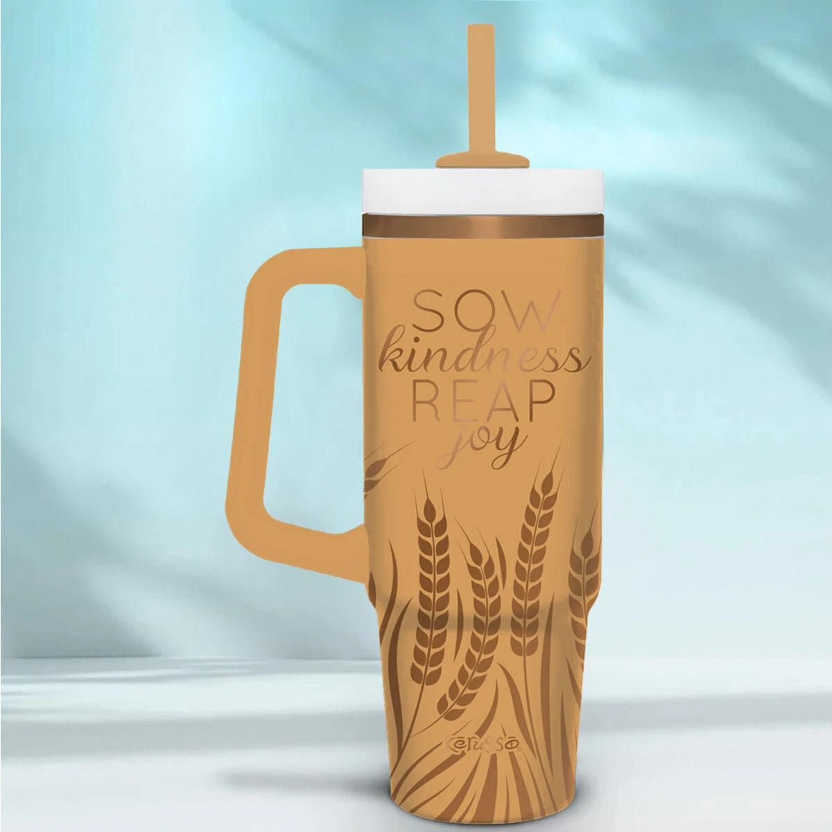 Mini Sow Kindness, Reap Joy Tumbler – 40oz with Straw & Handle