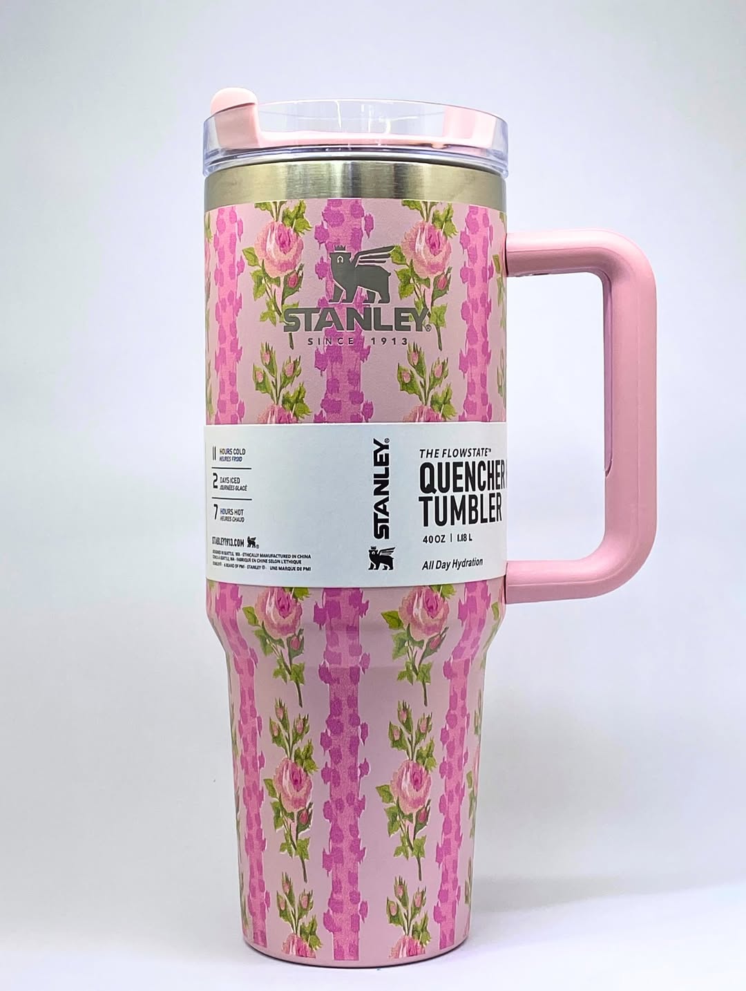 Stanley Quencher Tumbler 40oz – Floral Pink Limited Edition