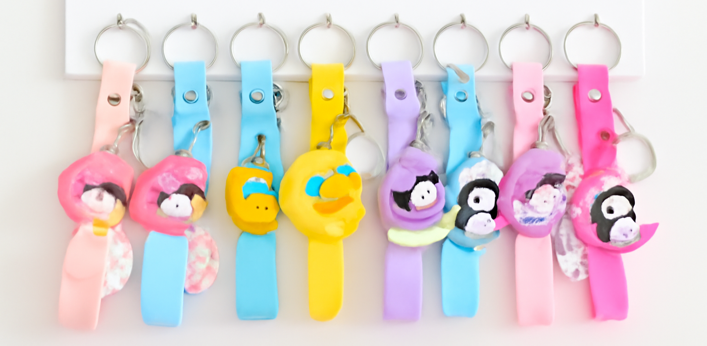Key Chain Set with Cute Cartoon Characters